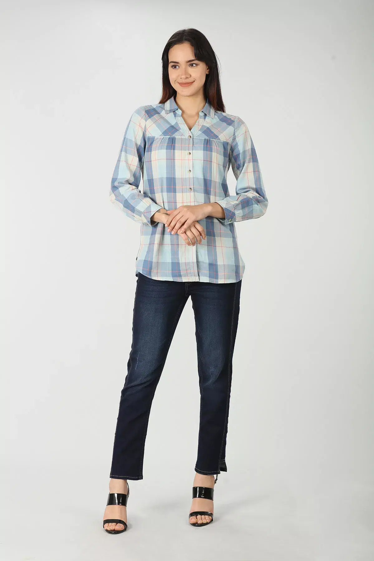 Blue Check Shirt Ladies