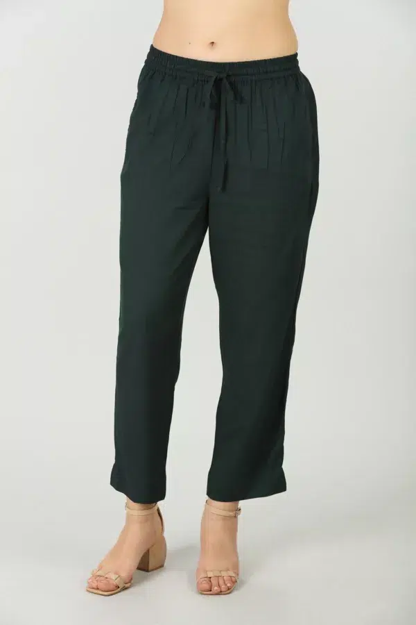 Dark Green Palazzo Pants For Women
