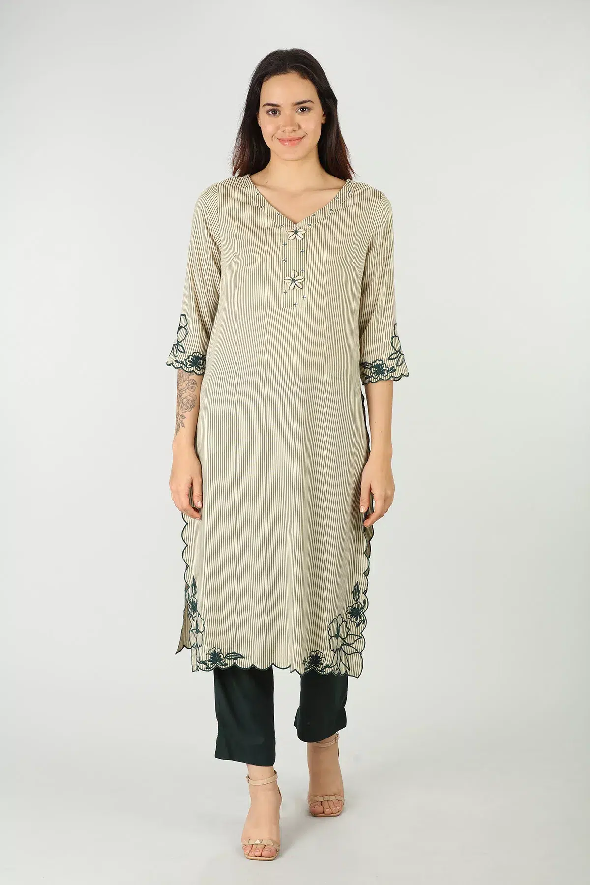 Dark Green Palazzo Pants For Women