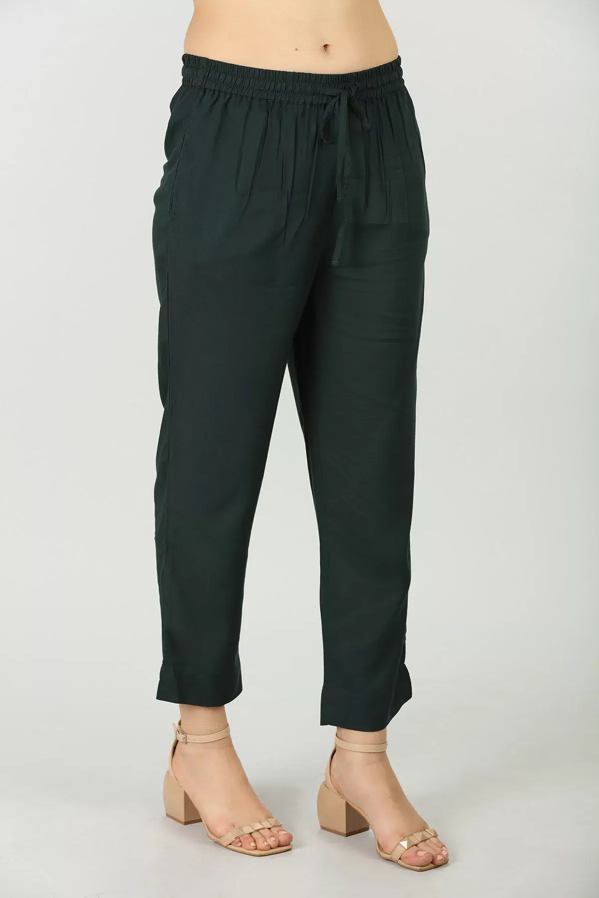 Dark Green Palazzo Pants For Women