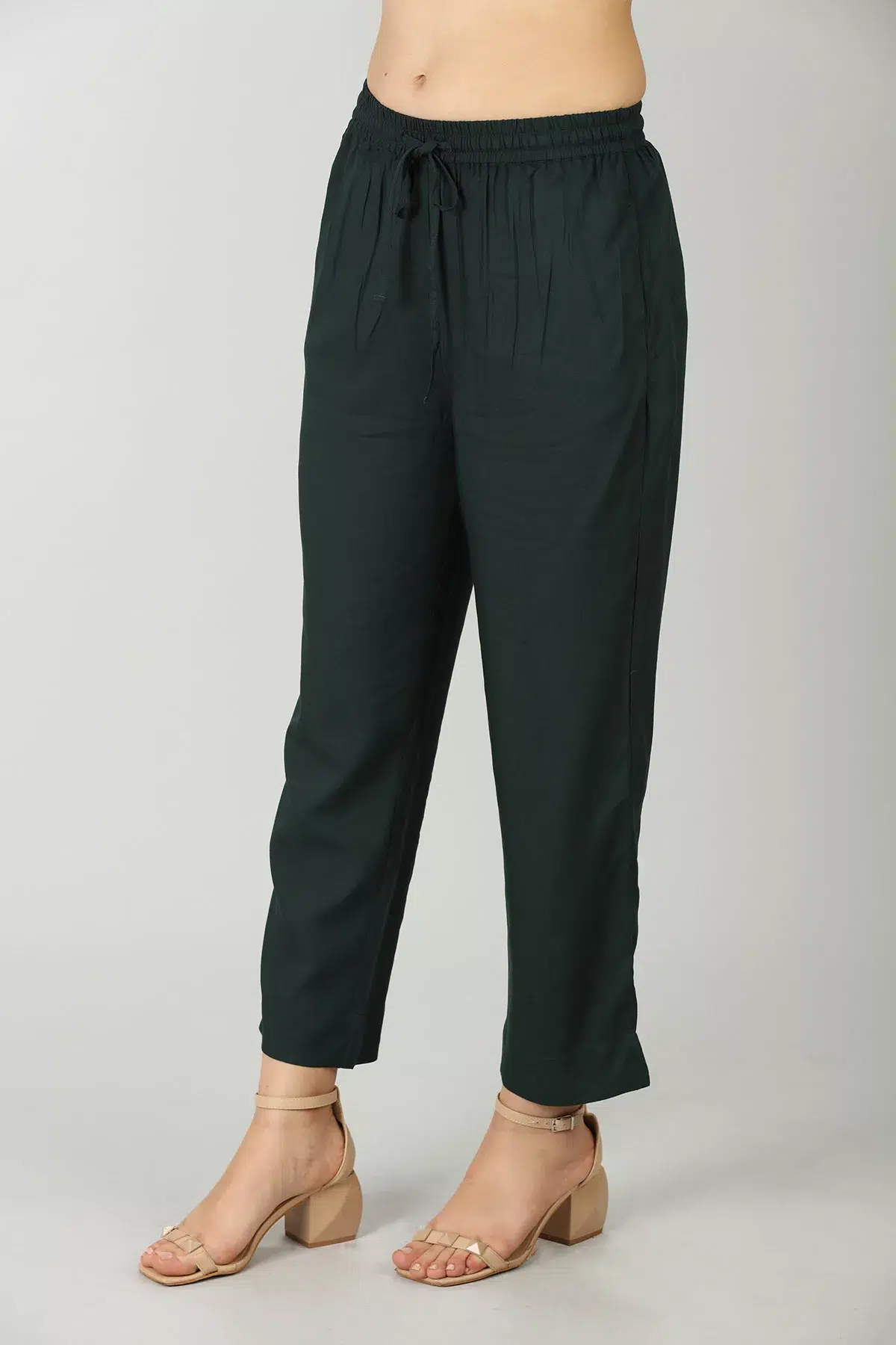 Dark Green Palazzo Pants For Women