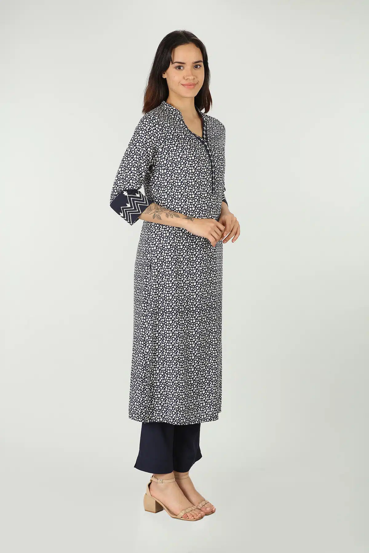 Printed Blue Kurti For Women