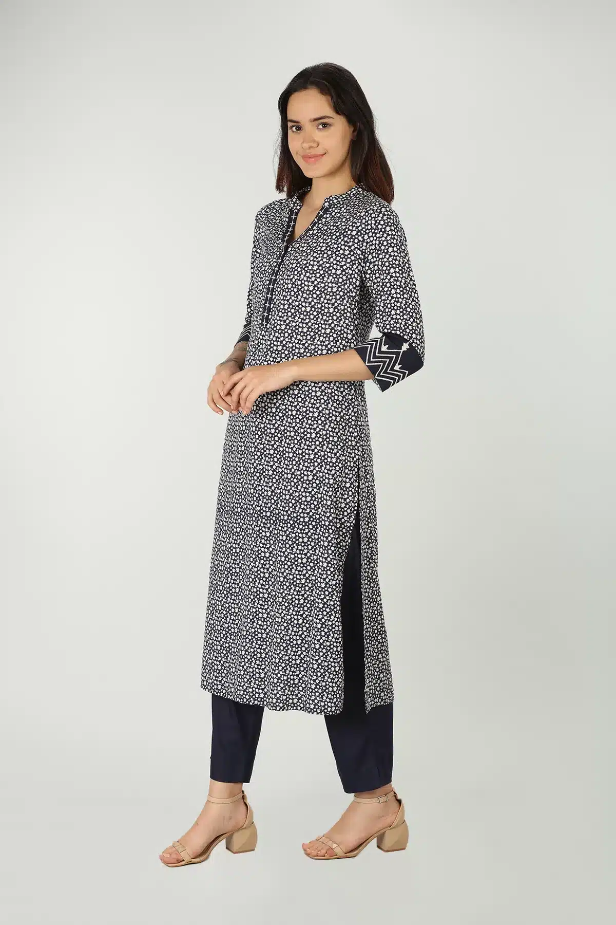 Printed Blue Kurti For Women