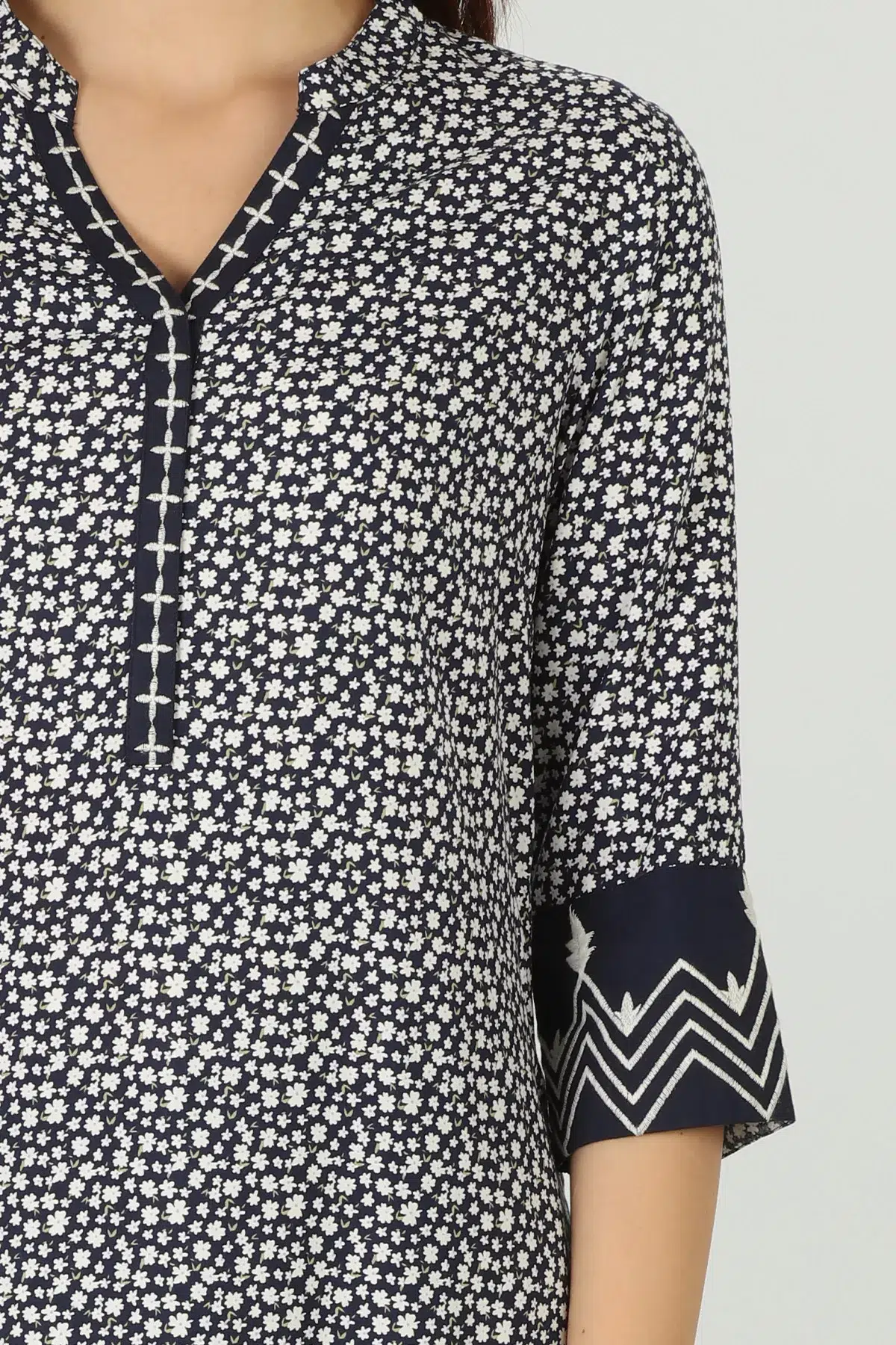 Printed Blue Kurti For Women