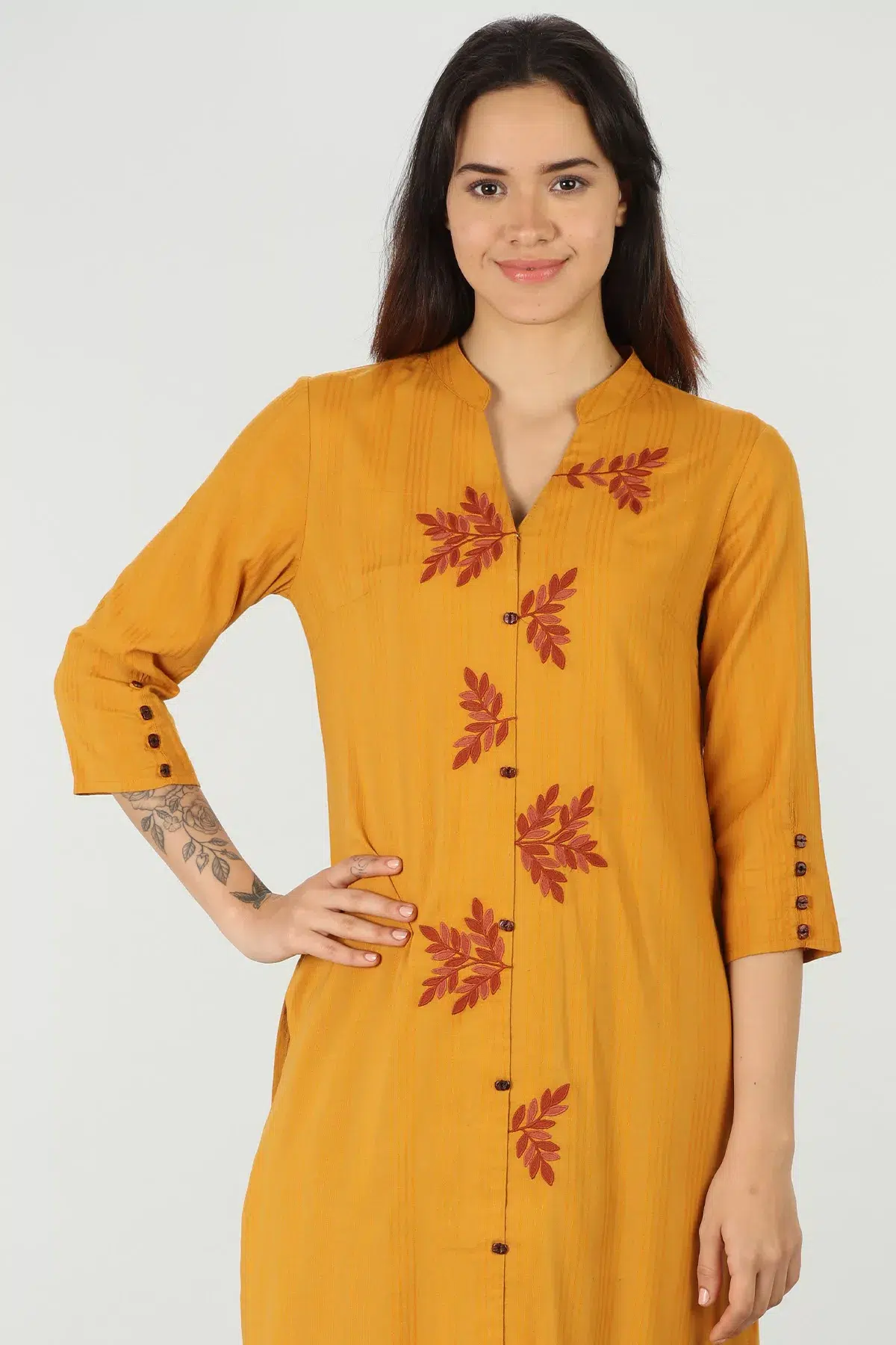 Mustard Kurti For Women