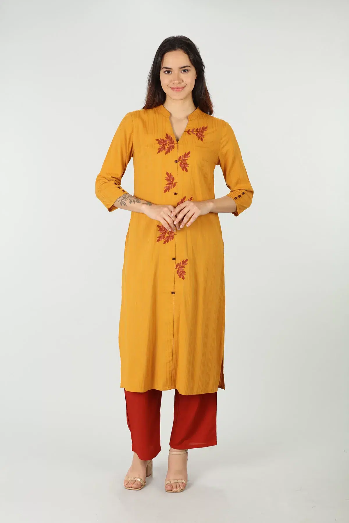 Mustard Kurti For Women