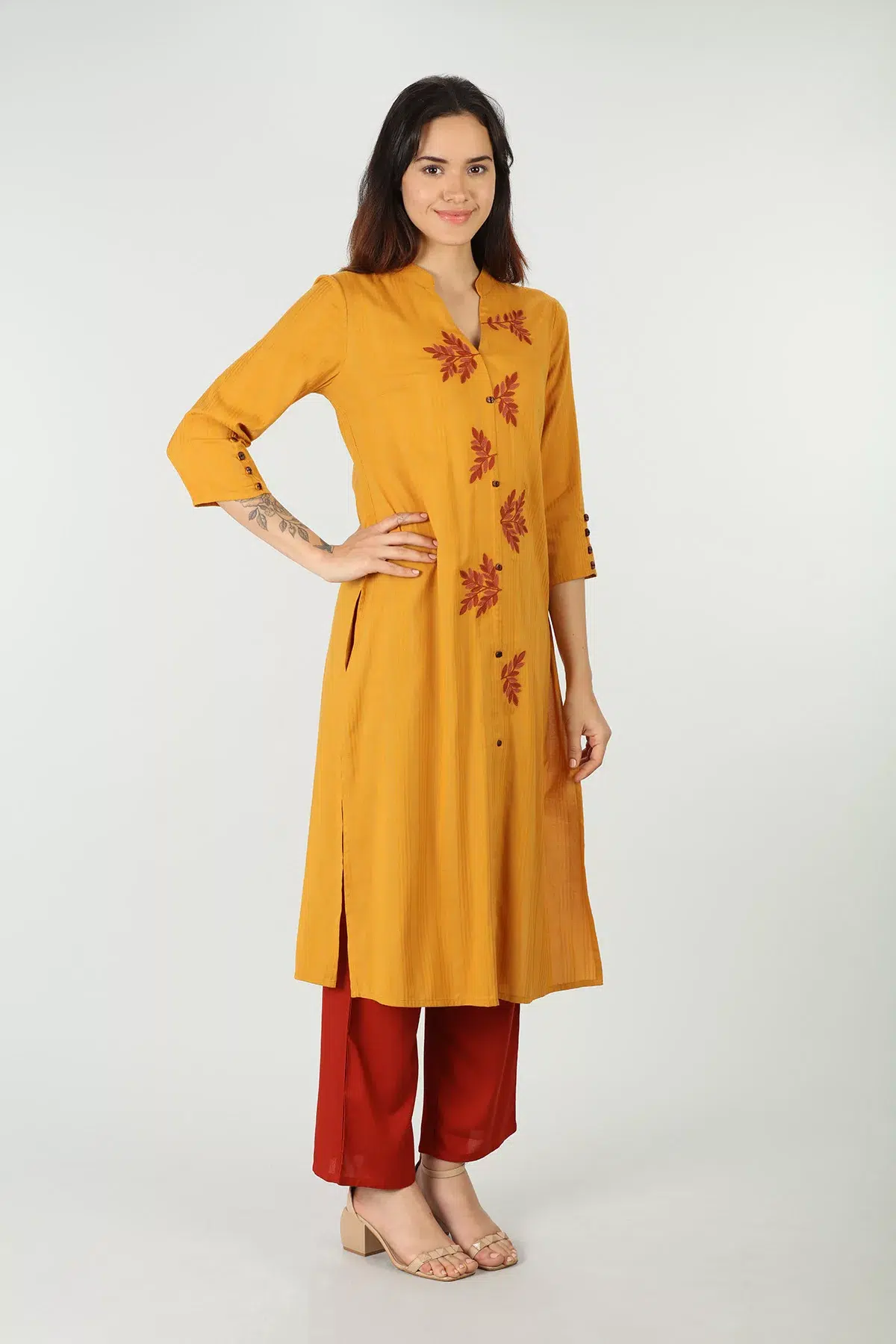 Mustard Kurti For Women