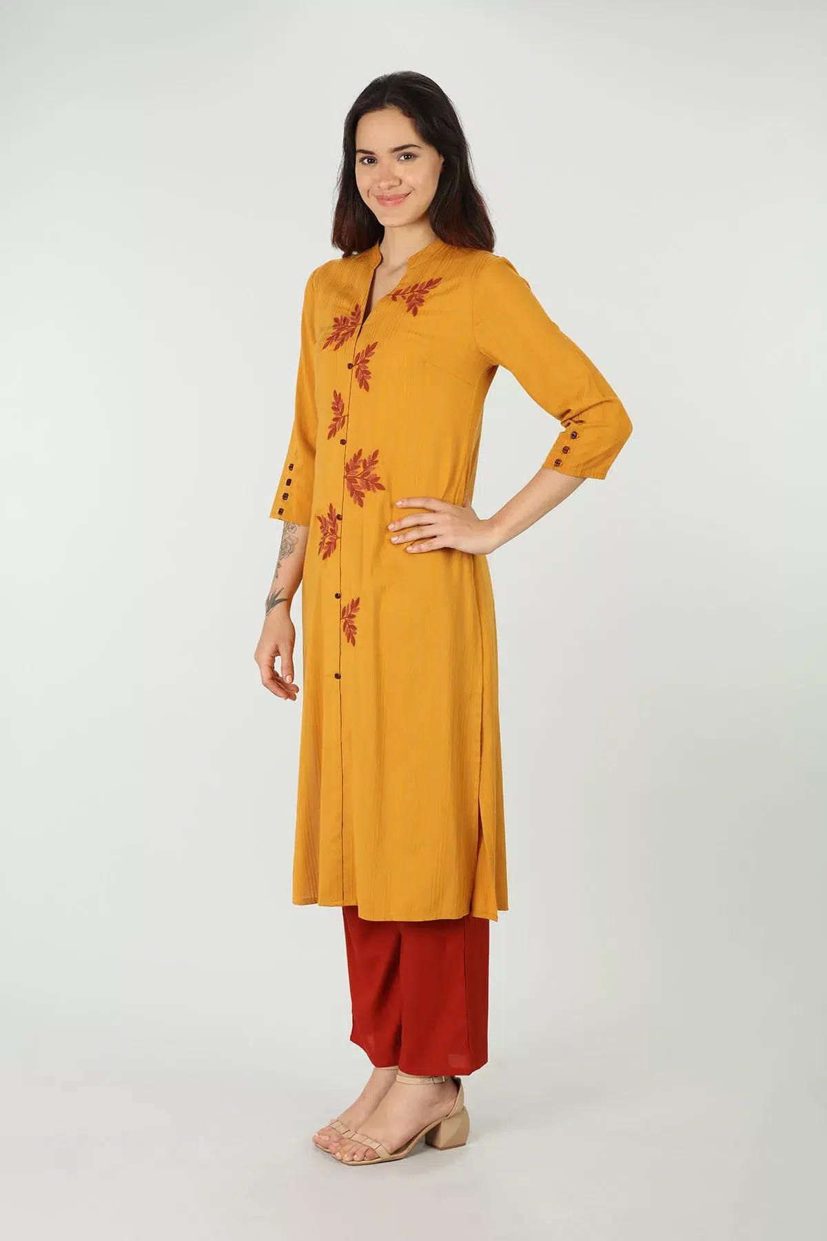 Mustard Kurti For Women