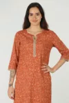 Rust Cotton Kurtis For Women