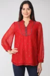 Printed Red Top For Women