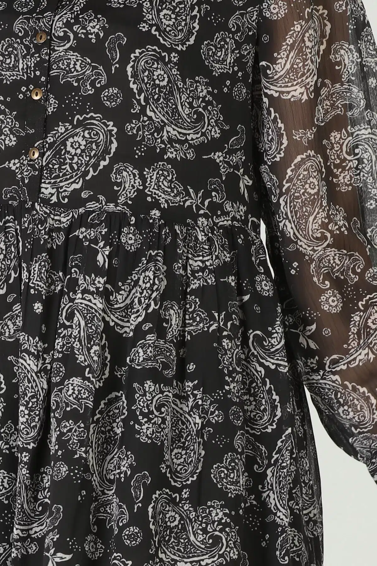 Printed Black Maxi Dress Full Sleeve For Women