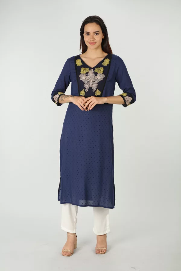 Blue Kurti Long For Women