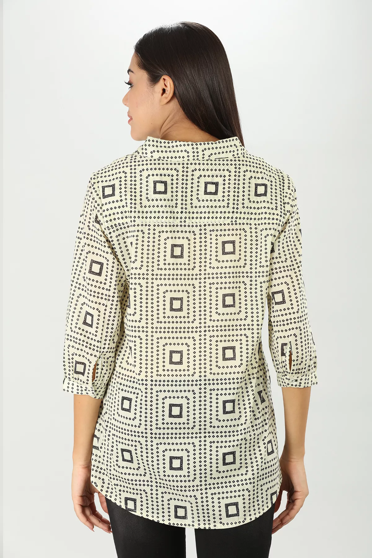 Printed Dark Grey Shirt For Woman