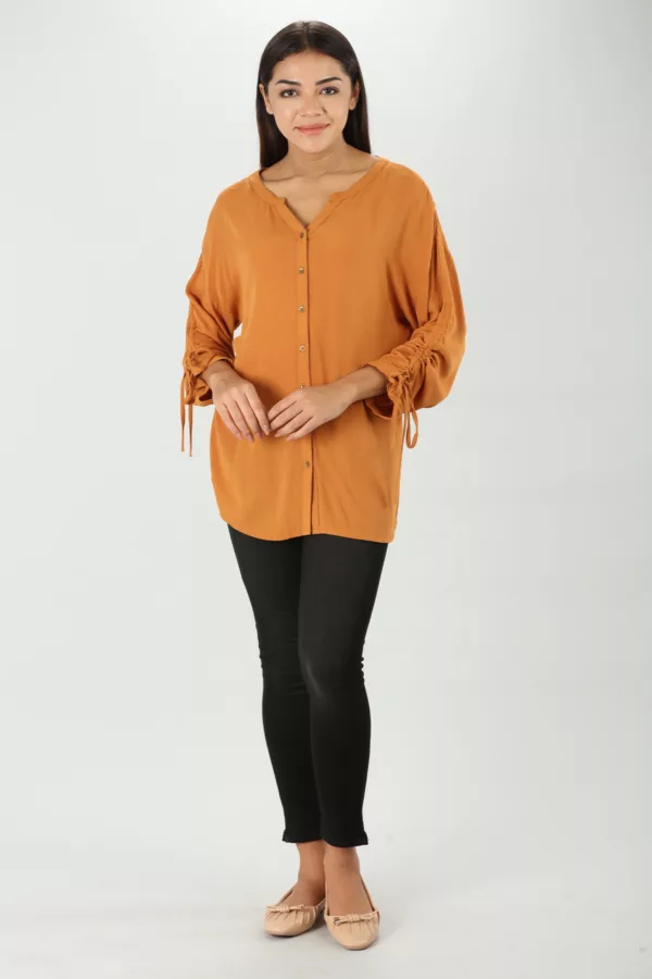 Solid Orange Top Ladies