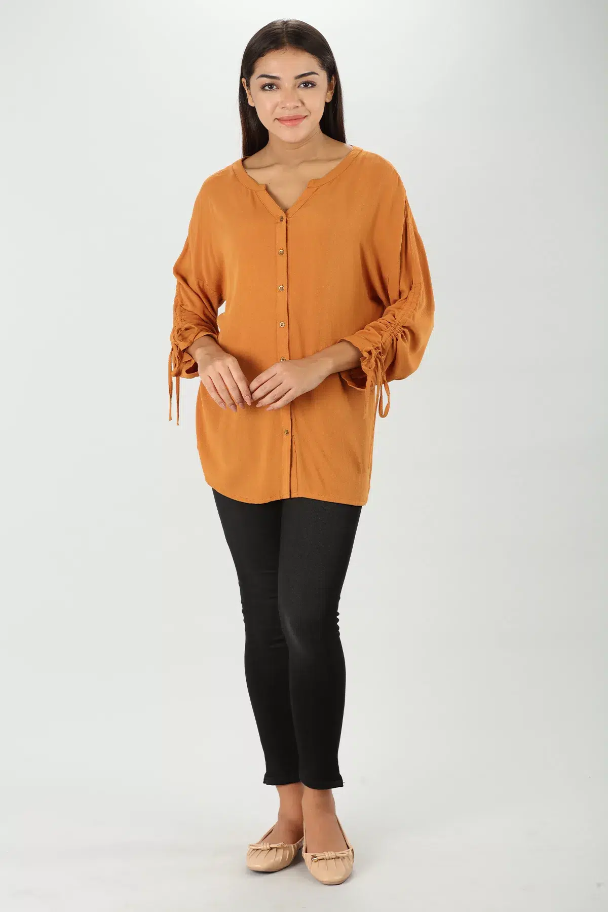 Solid Orange Top Ladies