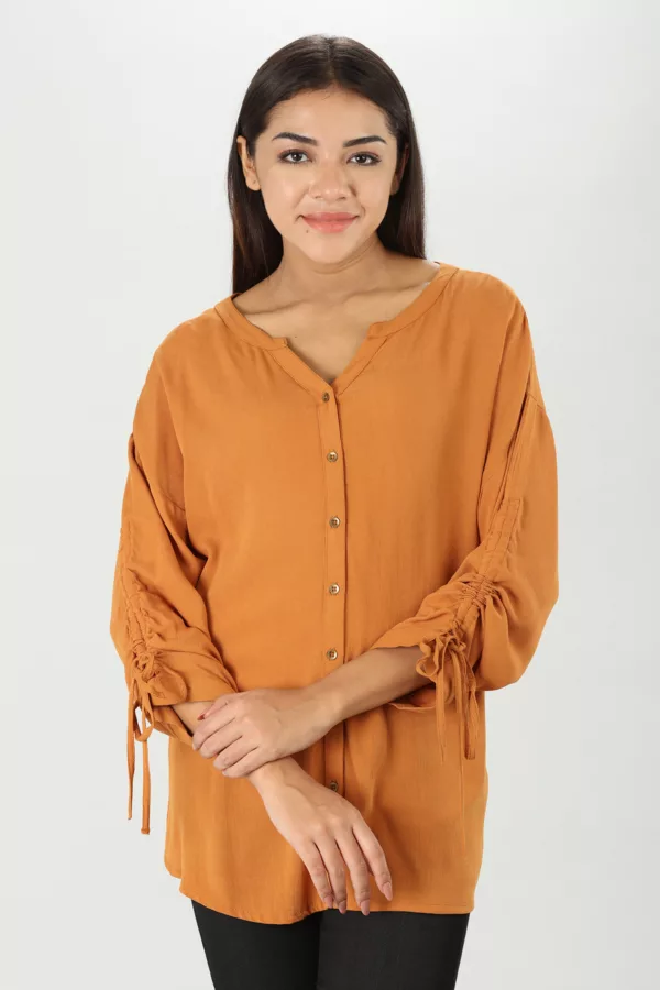 Solid Orange Top Ladies