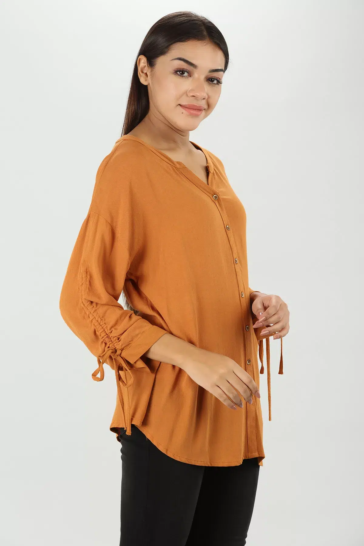 Solid Orange Top Ladies