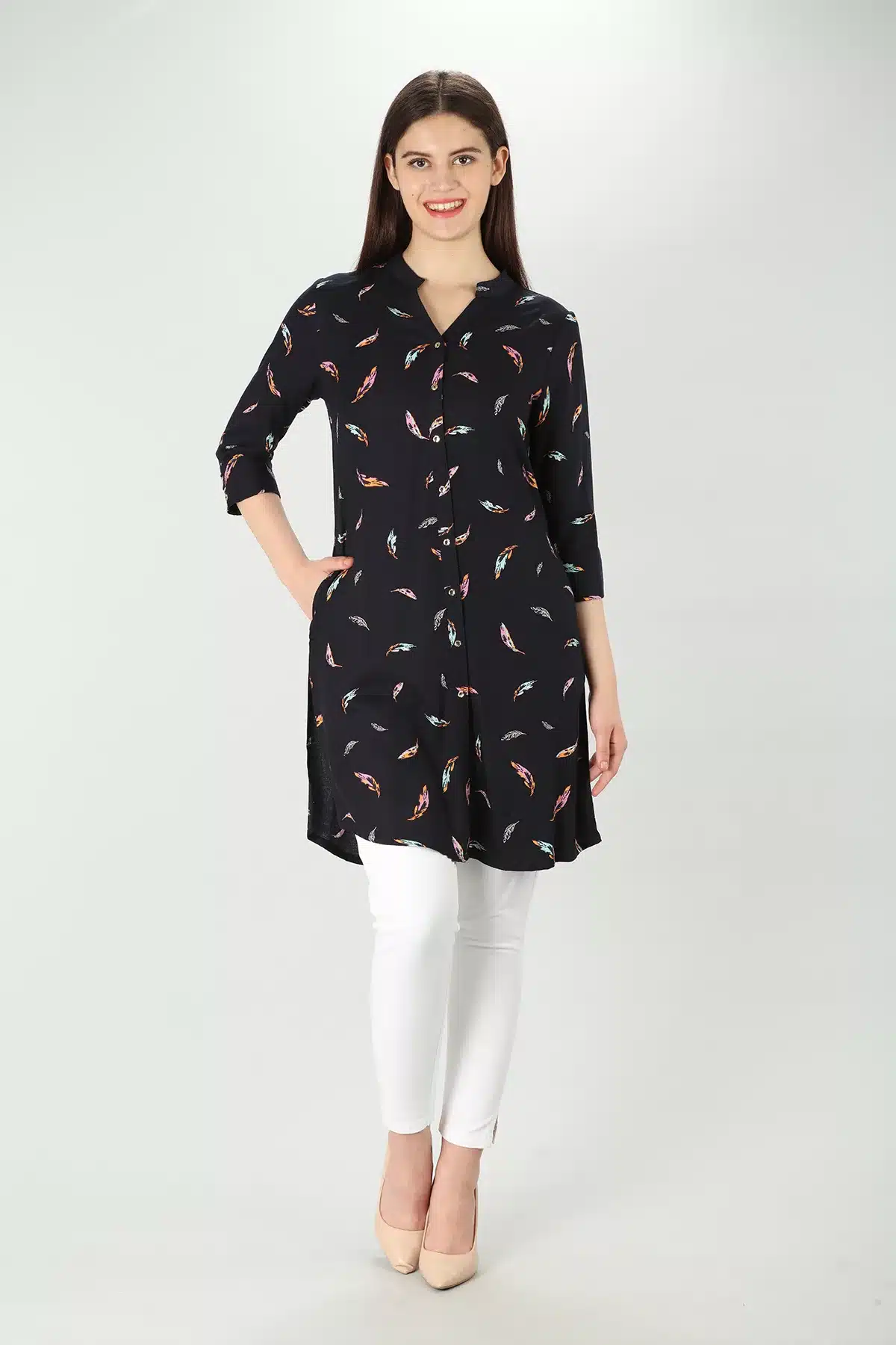 Printed Black Tunics For Women