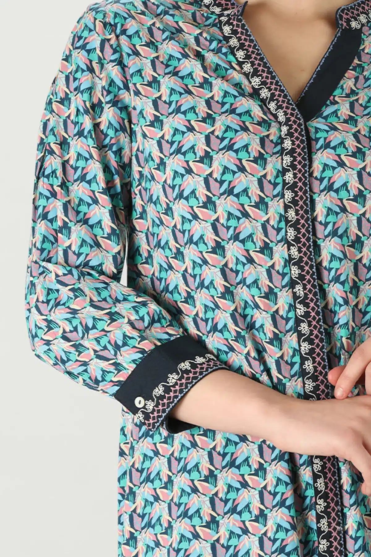 Printed Blue Shirt For Ladies