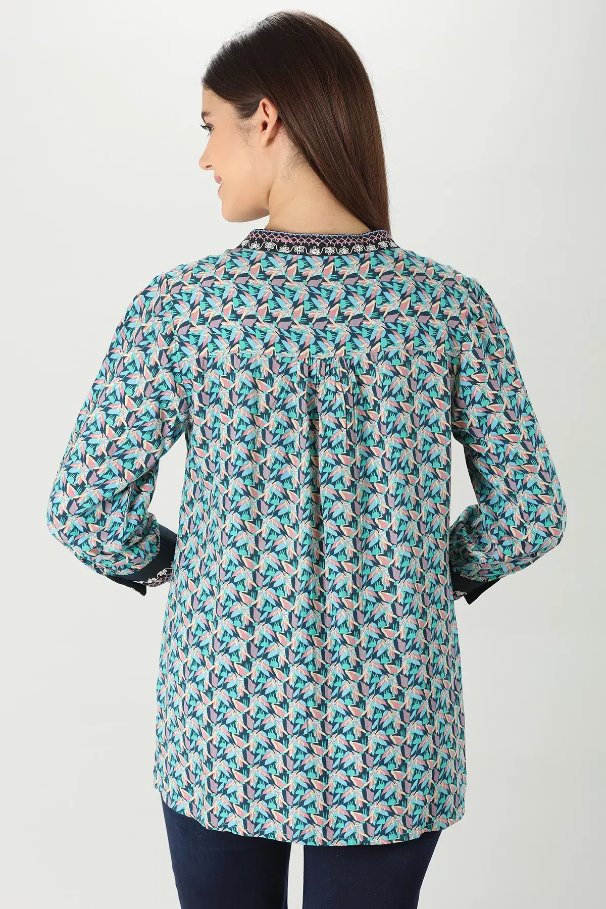 Printed Blue Shirt For Ladies