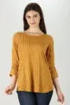 Pintuck Mustard Colour Top For Women