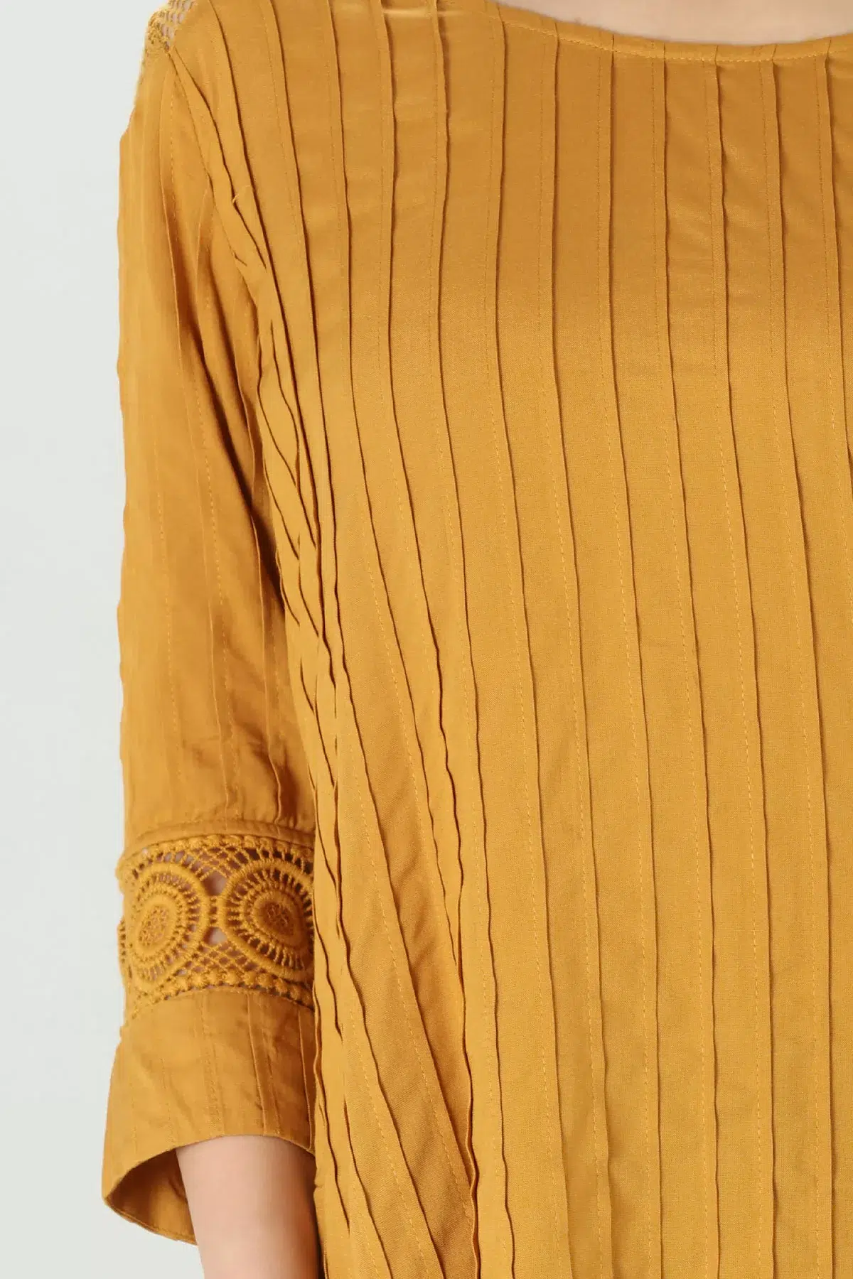 Pintuck Mustard Colour Top For Women