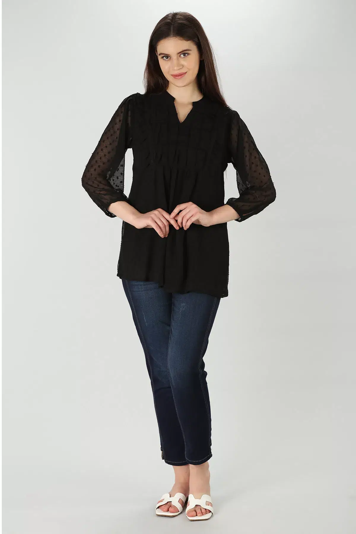 Black Chiffon Top - Image 2