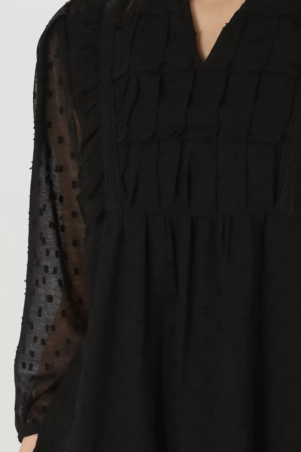 Textured Black Top For Women