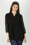 Textured Black Top For Women