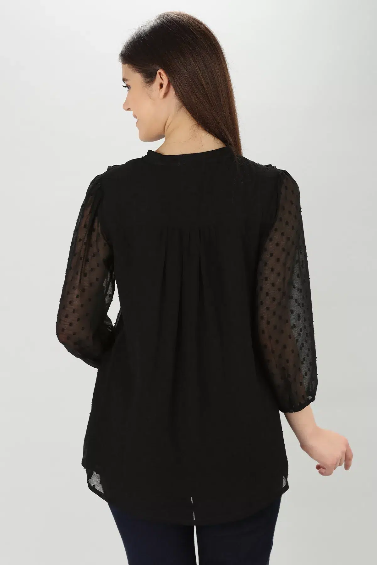 Textured Black Top For Women