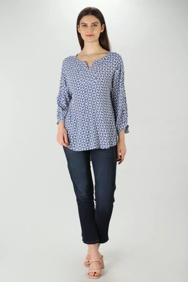 Printed Blue Tops For Women