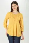 Pintuck Yellow Top Women