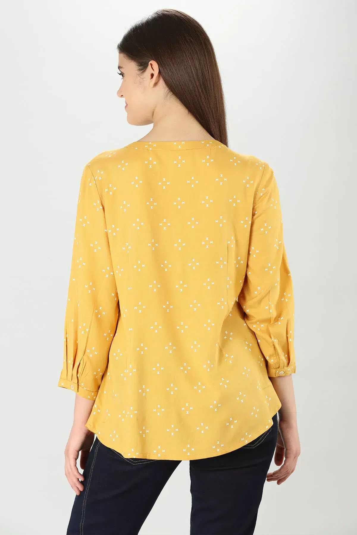 Pintuck Yellow Top Women