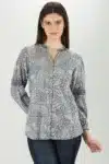 Floral Printed Grey Shirt For Women
