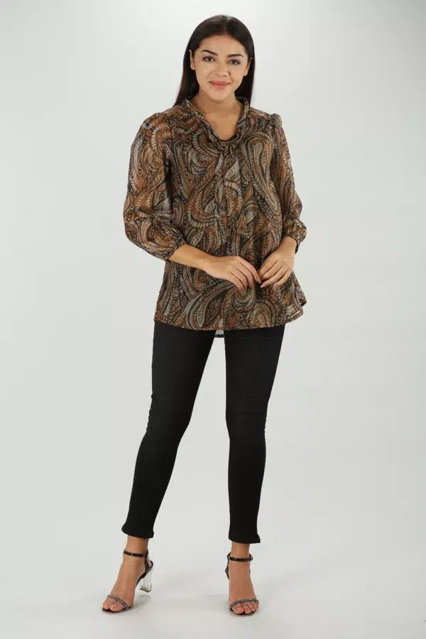 Printed Brown Top Woman