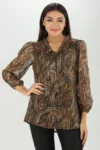 Printed Brown Top Woman