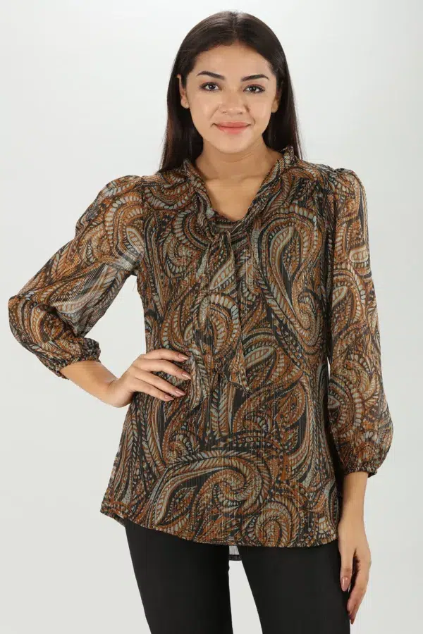 Printed Brown Top Woman