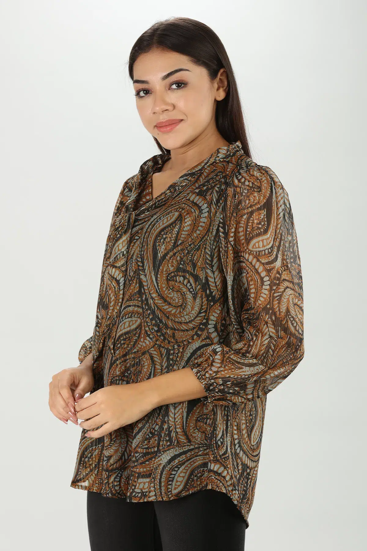 Printed Brown Top Woman