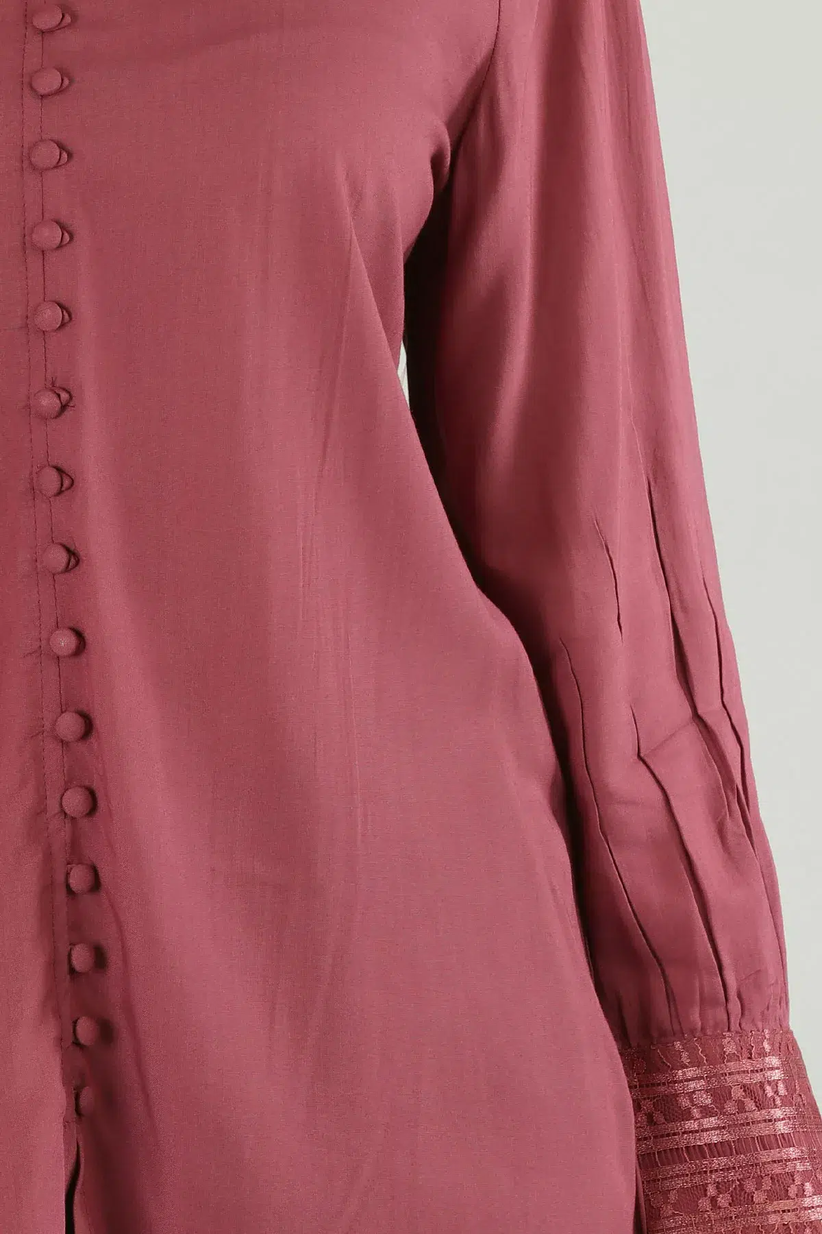 Solid Pink Top Full Sleeves For Women