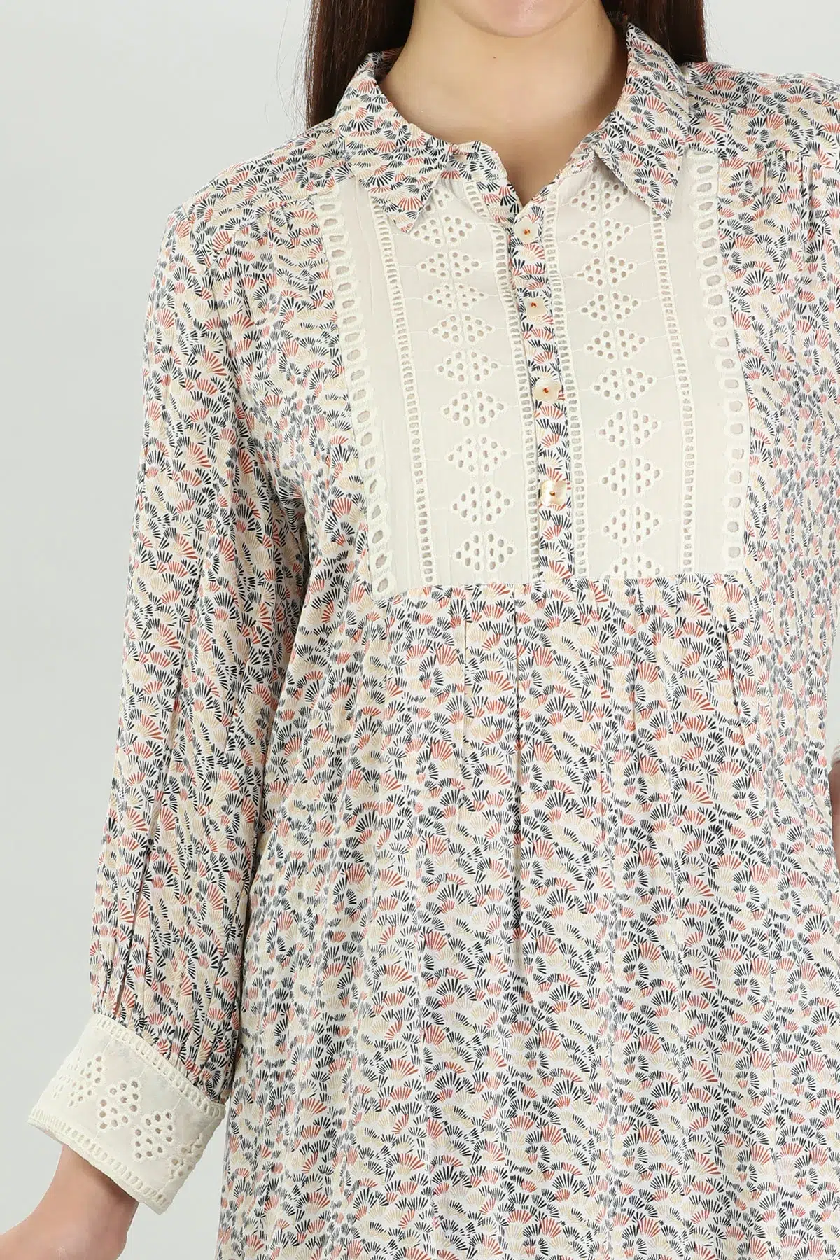 Printed Shirt In Beige For Women