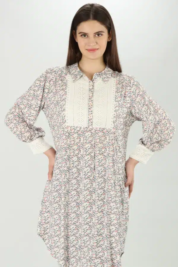 Printed Shirt In Beige For Women