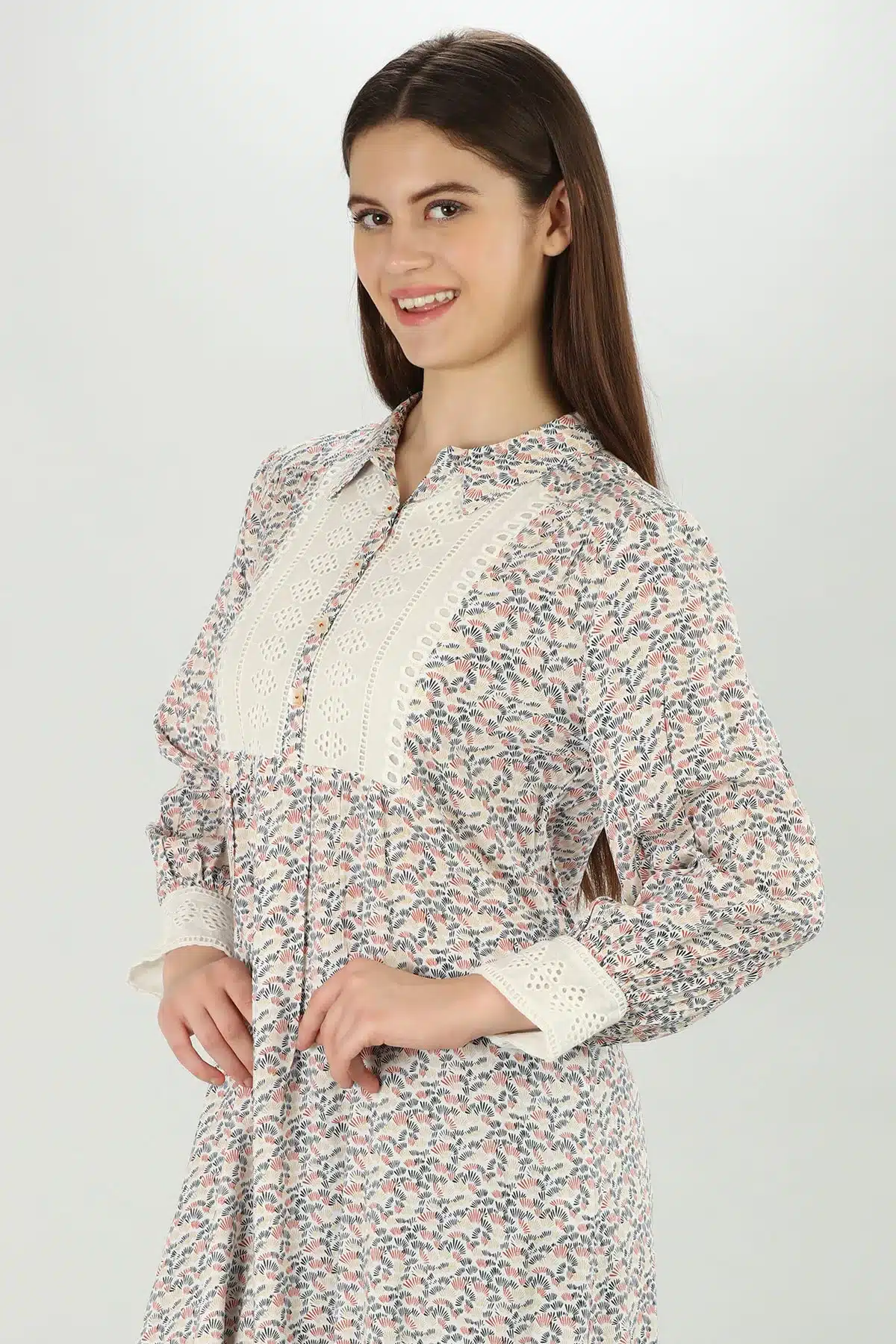 Printed Shirt In Beige For Women
