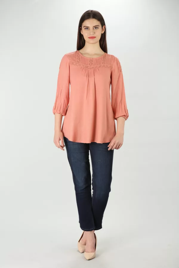 Solid Pink Top For Women