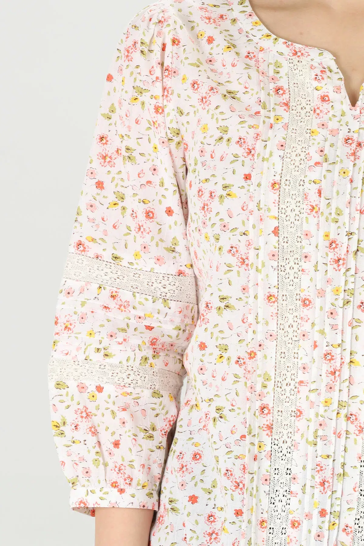 Floral Printed White Top Ladies