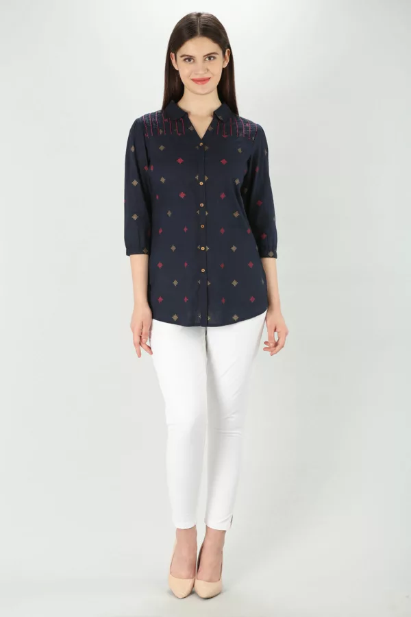 Printed Navy Shirt For Women