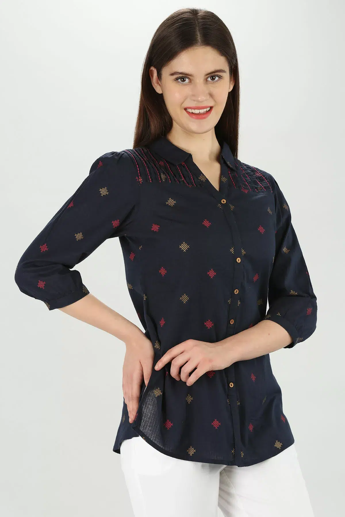 Printed Navy Shirt For Women