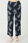Printed Dark Blue Co Ord Trouser For Women
