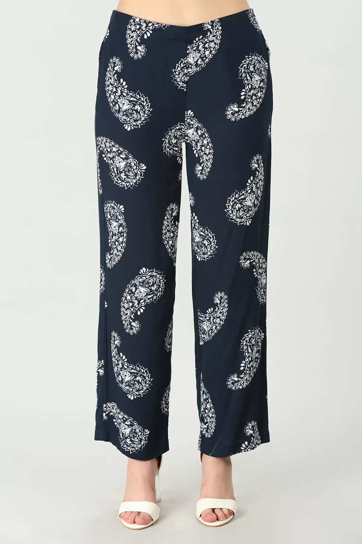 Printed Dark Blue Co Ord Trouser For Women