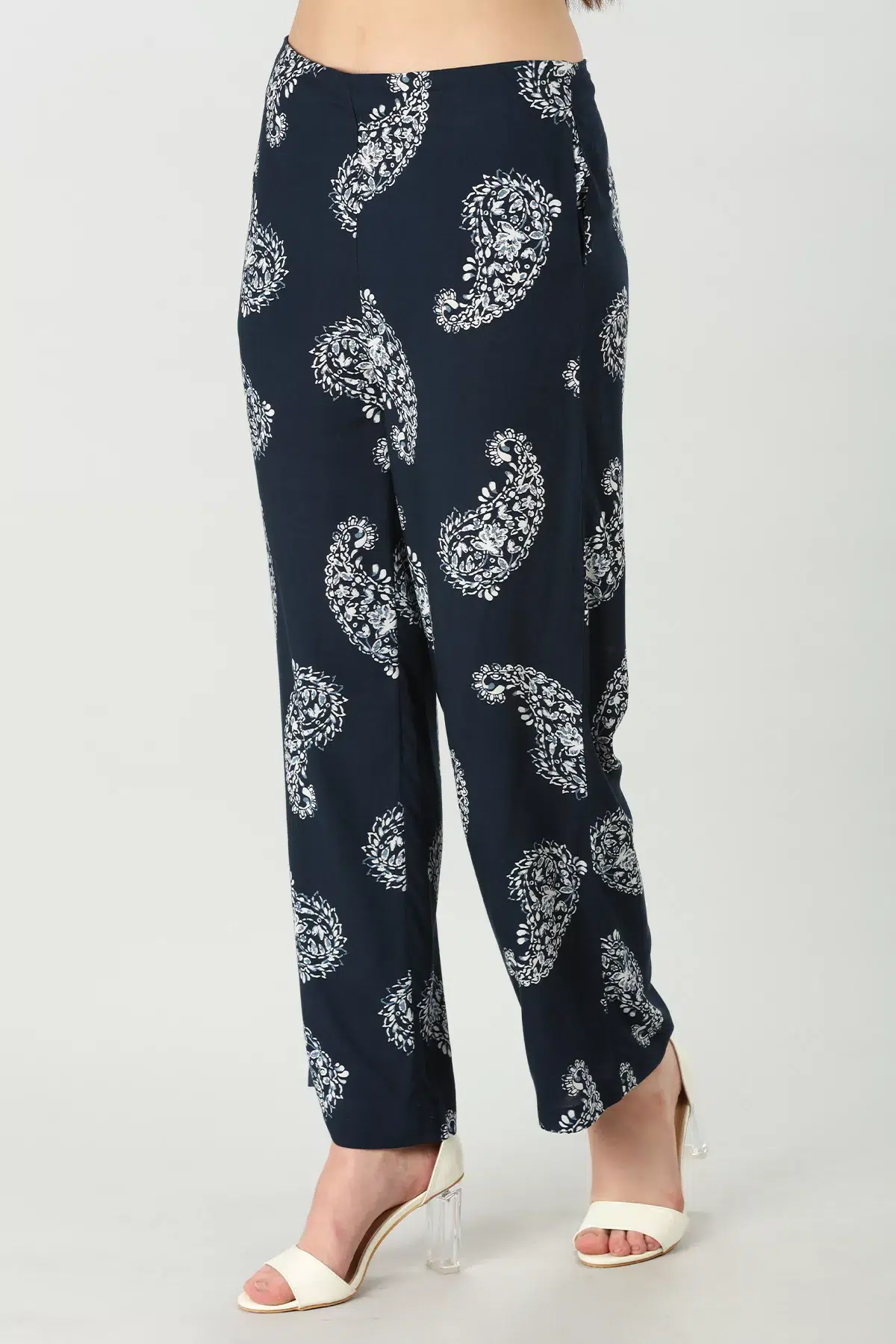 Printed Dark Blue Co Ord Trouser For Women