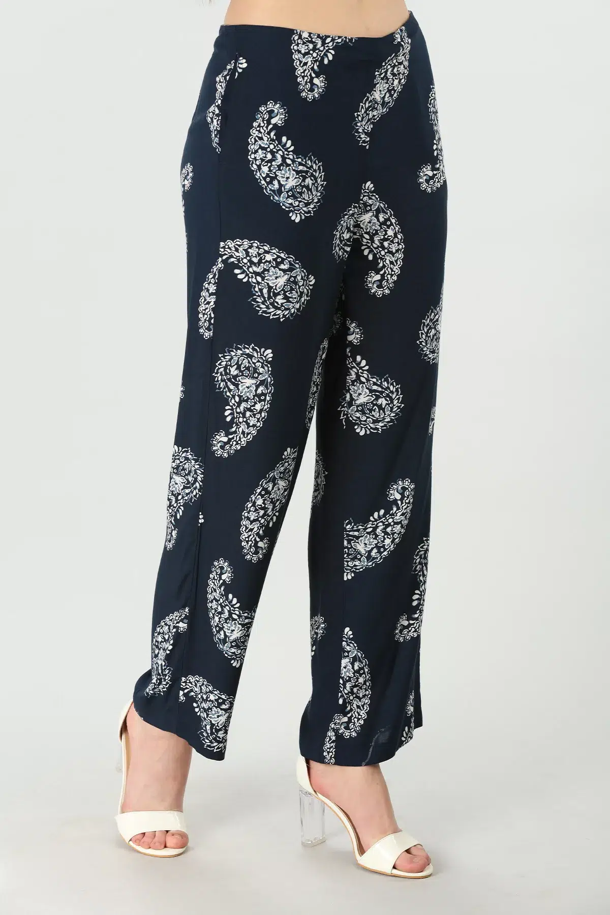 Printed Dark Blue Co Ord Trouser For Women